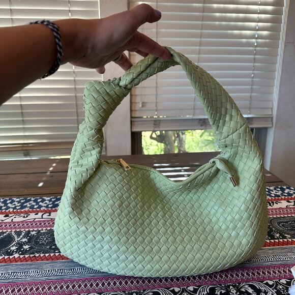 Anthropologie Melie Bianco Light Green Slouchy Shoulder Bag, EUC - Picture 2 of 5
